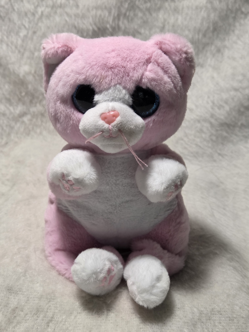 LILLIBELLE Ty Beanie Bellies 6" Babies Pink Cat White Paws Blue Eyes NO HANGTAG